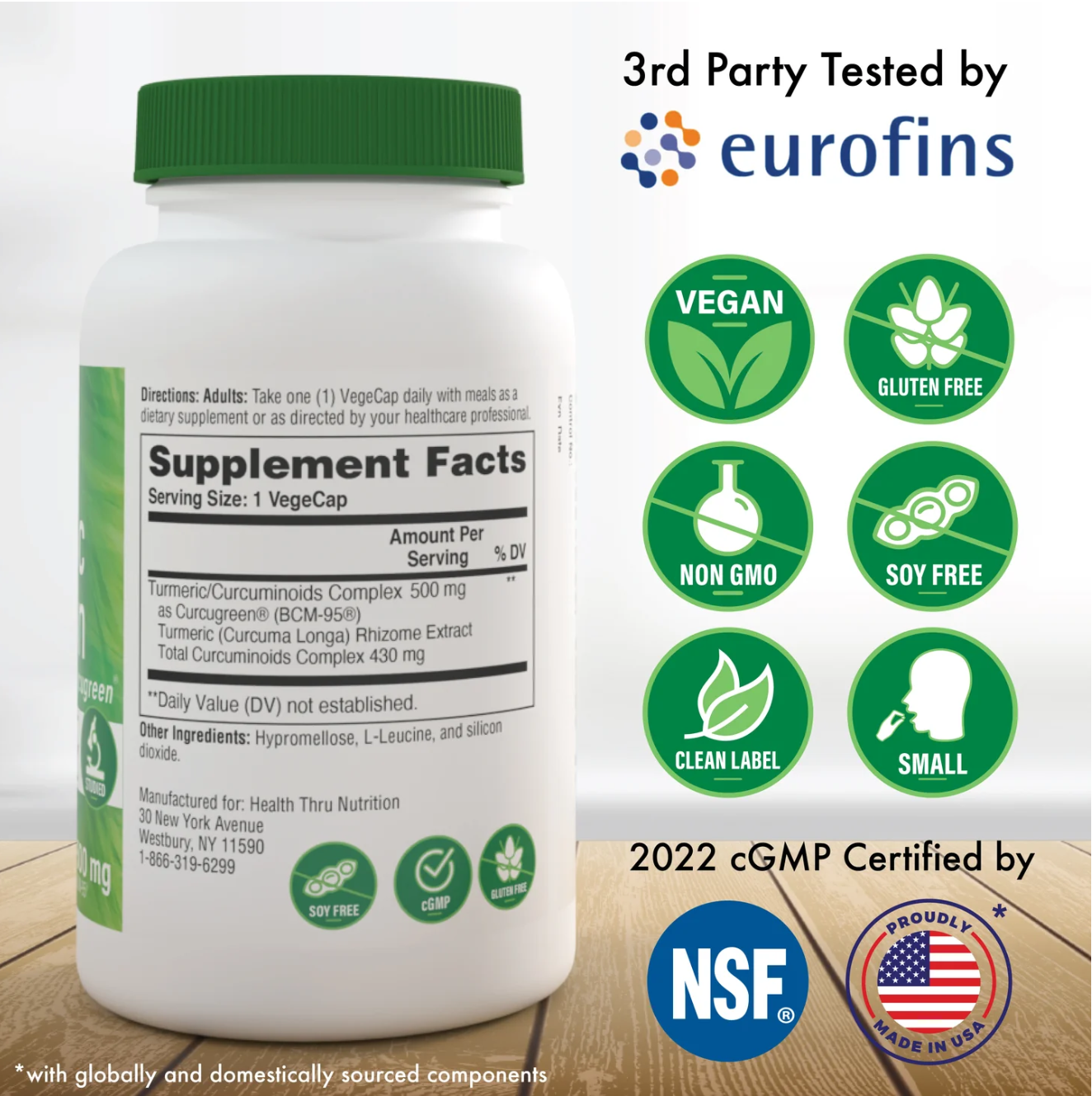 HEALTH THRU NUTRITION Turmeric Curcumin 專業薑黃素配方 500mg | 120粒