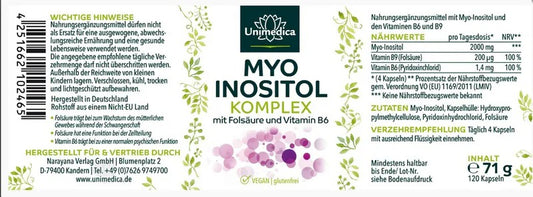 Unimedica 肌醇複合物|葉酸+B6|120粒純素膠囊 (預貨到1月中,物流或有延誤)