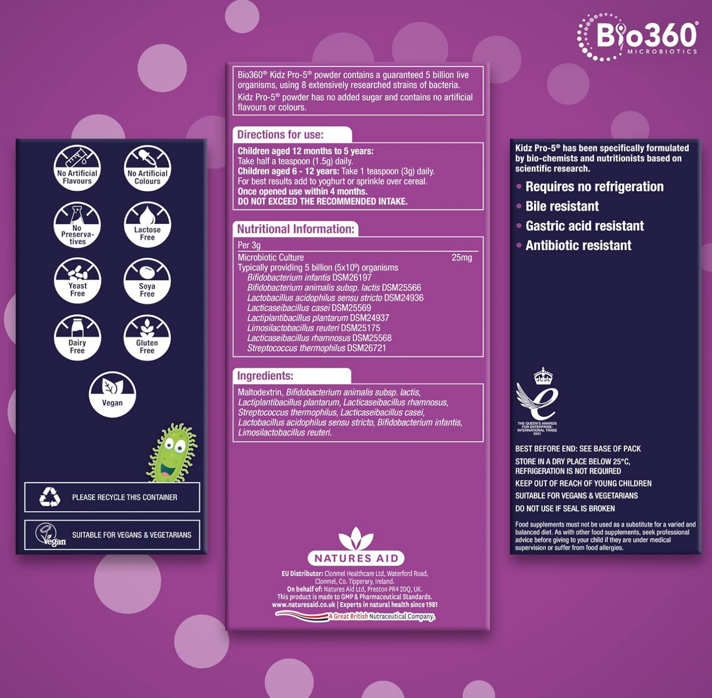 Natures Aid 醫選兒童粉狀益生菌 5Billion Probiotics 90g