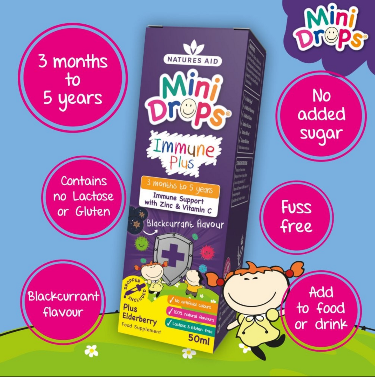 Natures Aid 兒童免疫力營養液 黑加侖子味 50ml