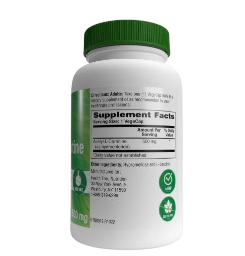 HEALTH THRU NUTRITION - Acetyl L-Carnitine 500mg | 60 Vegecaps