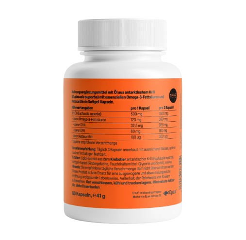 德國 Zein Pharma Krill Oil南極磷蝦油膠囊 500 毫克 | 60粒