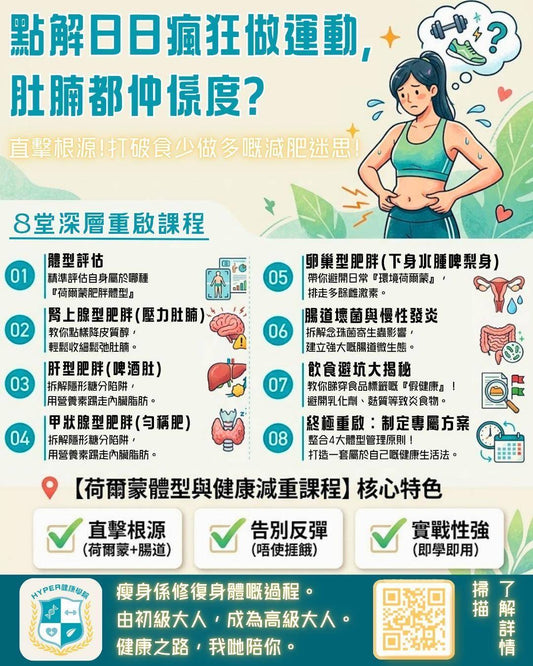 「荷爾蒙體型與健康減重」課程 （10堂，八月尾全面上架）