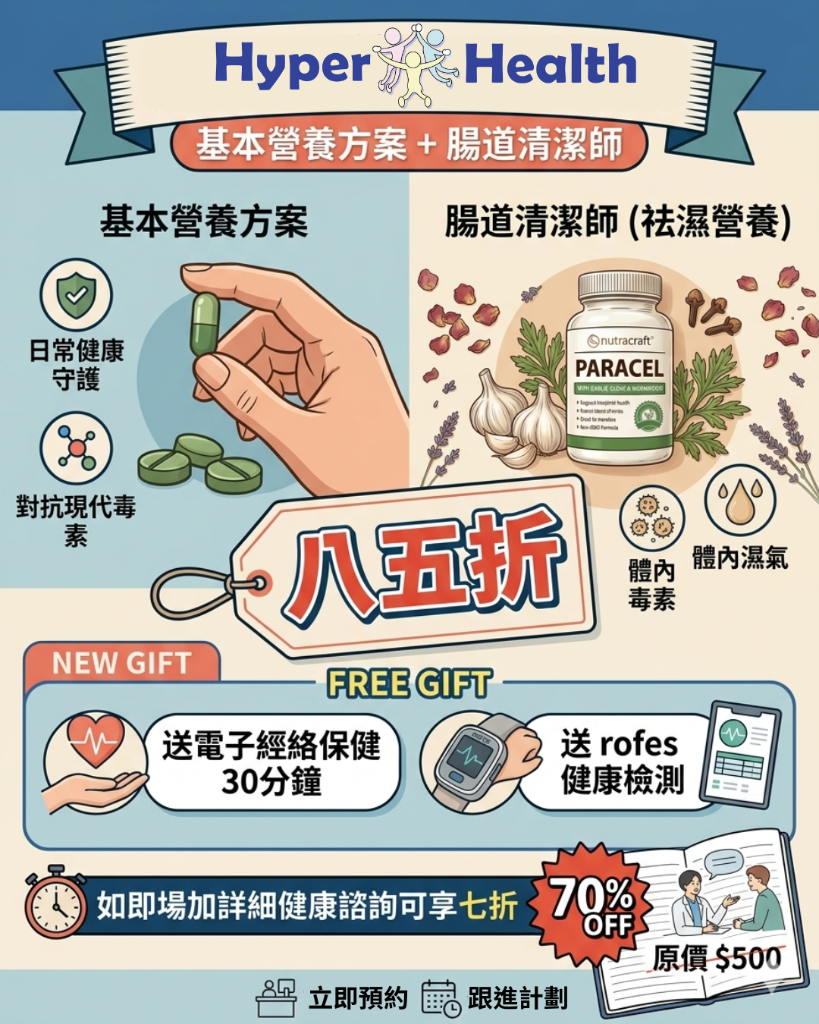 【皇牌套裝85折】基本營養 x Paracel 腸道清潔師 (約6月尾到貨，或會有所延誤)